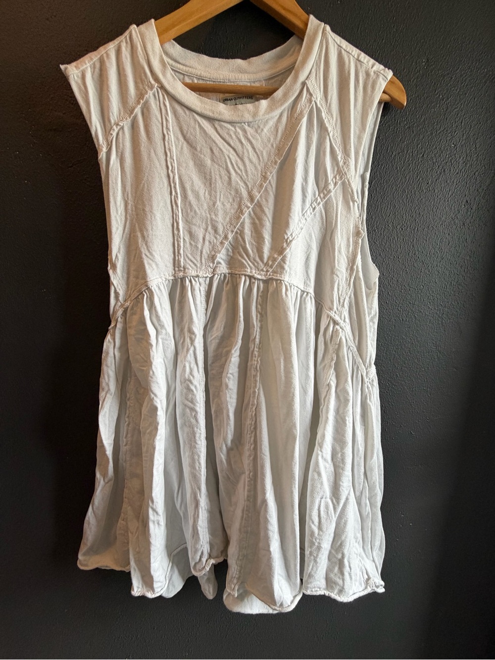 Urban Outfitters White Sleeveless Peasant Tank